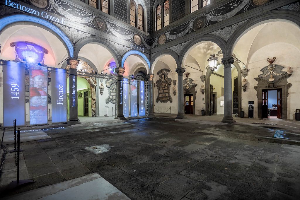 Videoinstallazione all'interno di Palazzo Medici Riccardi, Firenze durante l'evento F-Light. Foto di: Nicola Neri