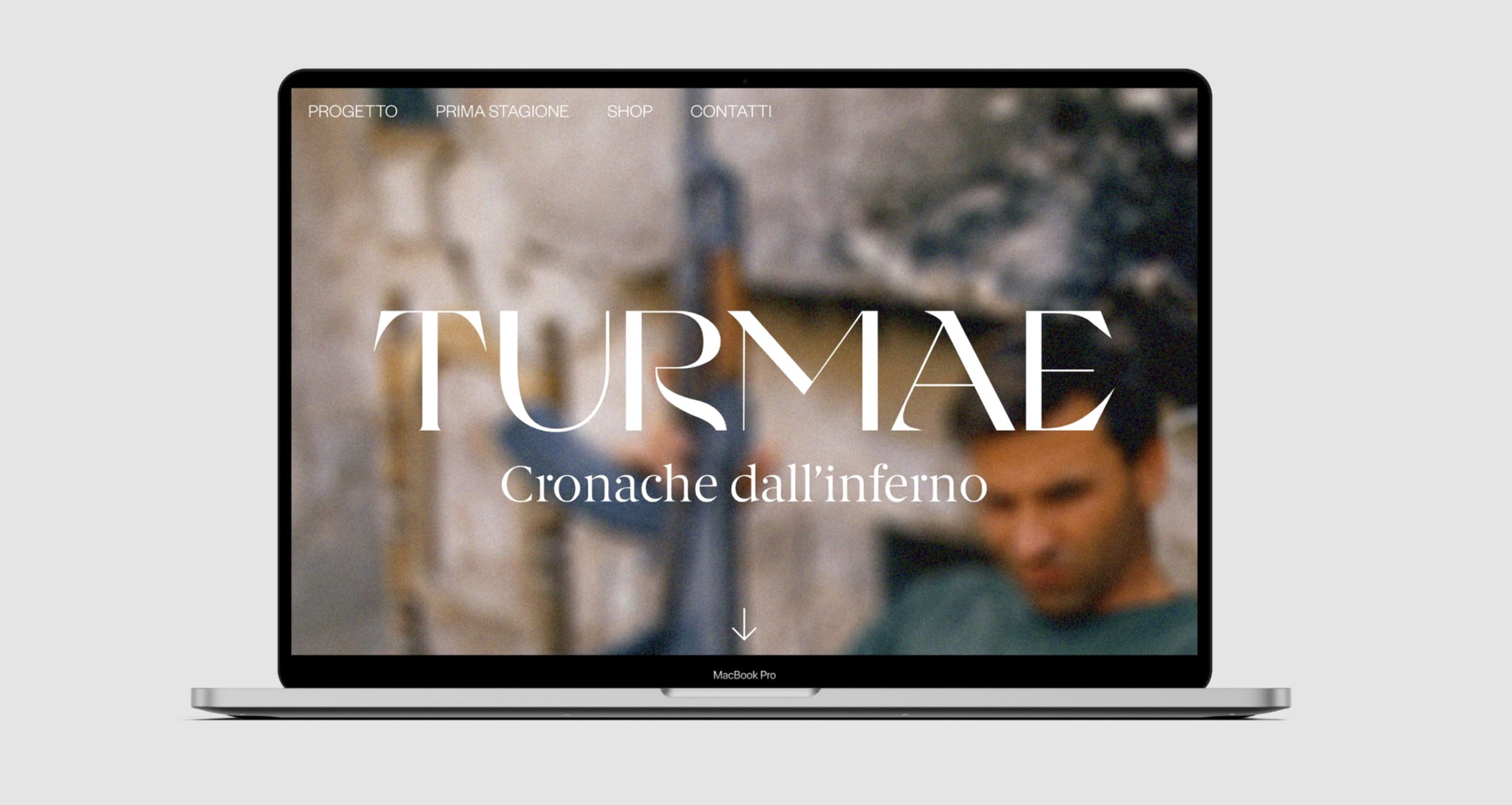 Mockup del sito del progetto "Turmae - Cronache dall'Inferno"